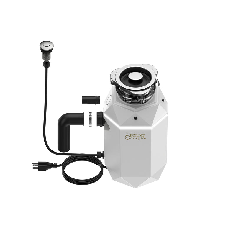Load image into Gallery viewer, FORNO ACQUA BrightDIAMOND Moonstone 1HP Super Quiet Garbage Disposal Corded with Motion Sensor Cabinet Light &amp; Pre-Wired Air Switch
