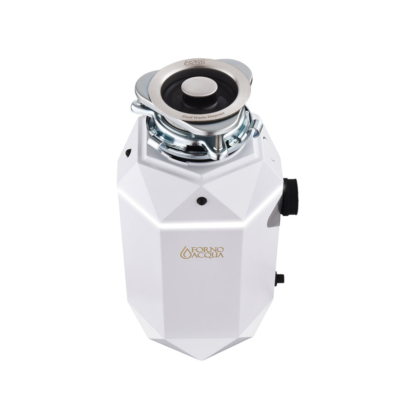 Load image into Gallery viewer, FORNO ACQUA BrightDIAMOND Moonstone 1HP Super Quiet Garbage Disposal Corded with Motion Sensor Cabinet Light &amp; Pre-Wired Air Switch
