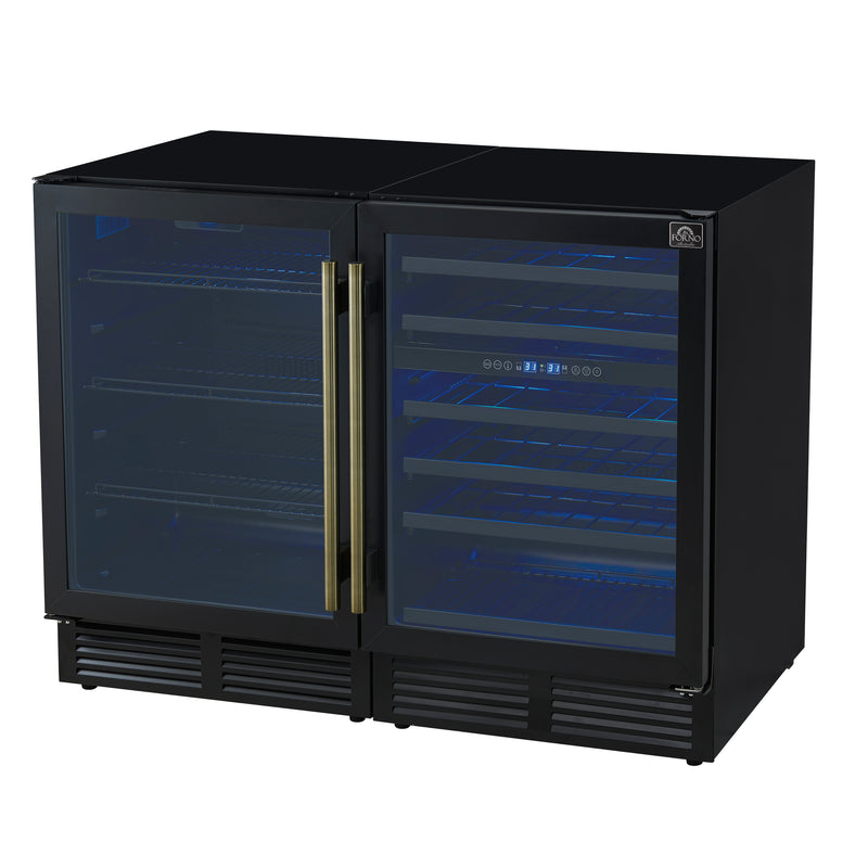 Load image into Gallery viewer, Forno Gemello 48 Inch, Black Side-by-Side Wine and Beverage Cooler - FWCDR6699-48BLK
