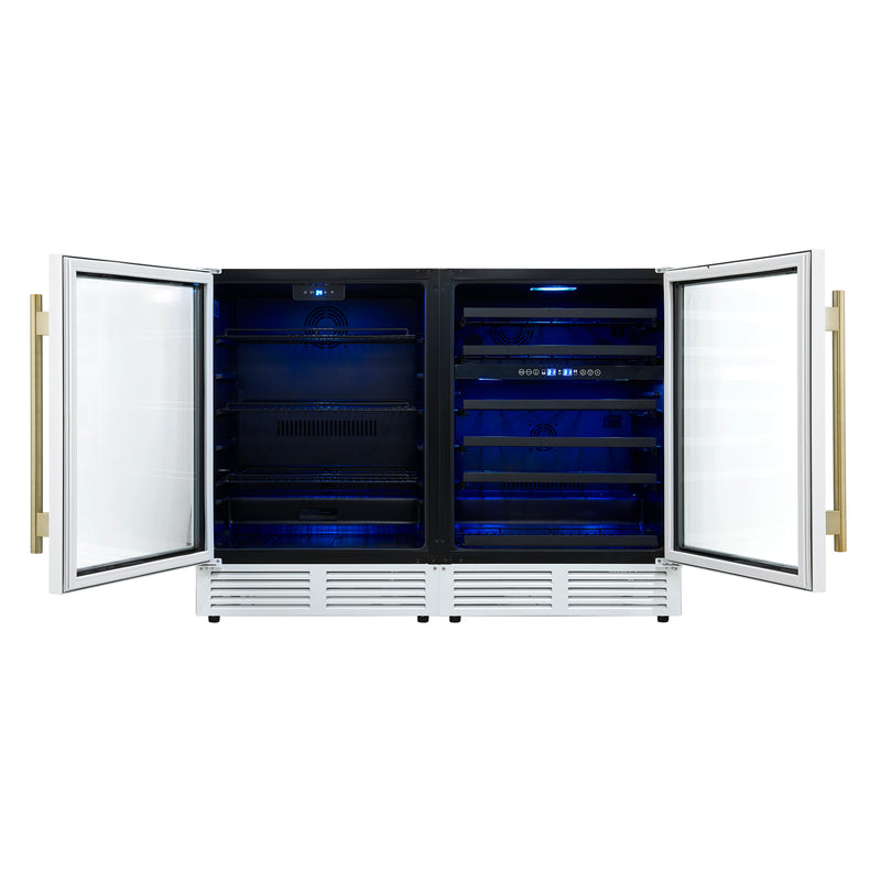 Load image into Gallery viewer, Forno Gemello 48 Inch, White Side-by-Side Wine and Beverage Cooler - FWCDR6699-48WHT
