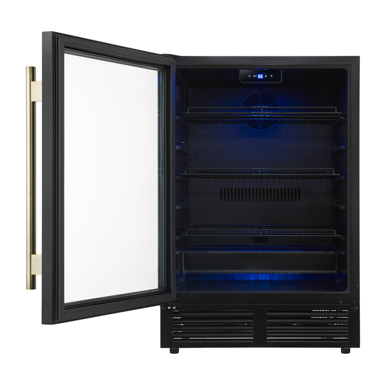 Load image into Gallery viewer, Forno Frescolino 24 Inch, Black Beverage Cooler with Triple Glass Door, 188 Can Capacity - FWCDR6665-24BLK
