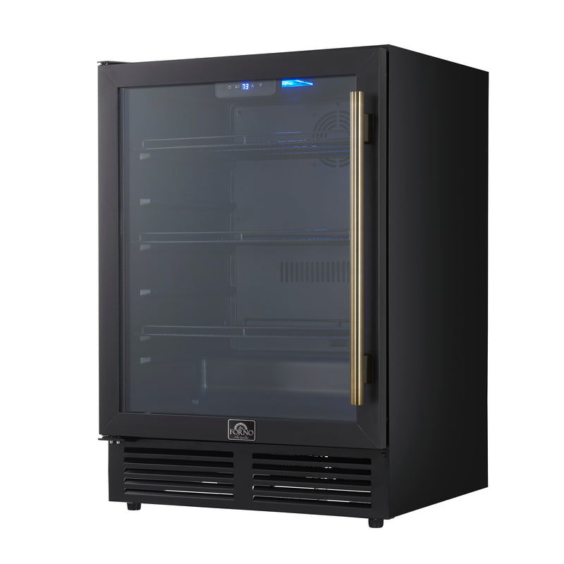 Load image into Gallery viewer, Forno Frescolino 24 Inch, Black Beverage Cooler with Triple Glass Door, 188 Can Capacity - FWCDR6665-24BLK
