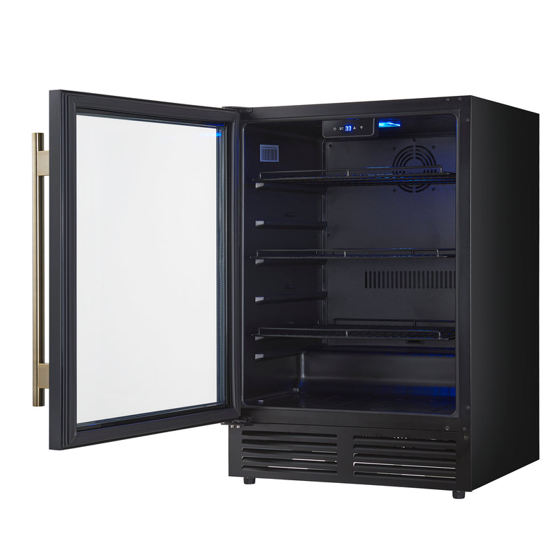 Load image into Gallery viewer, Forno Frescolino 24 Inch, Black Beverage Cooler with Triple Glass Door, 188 Can Capacity - FWCDR6665-24BLK
