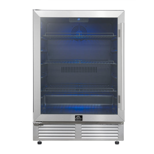 Forno Frescolino 24 Inch, Stainless Steel Built-In or Freestanding Beverage Cooler, 188 Can Capacity - FWCDR6665-24S
