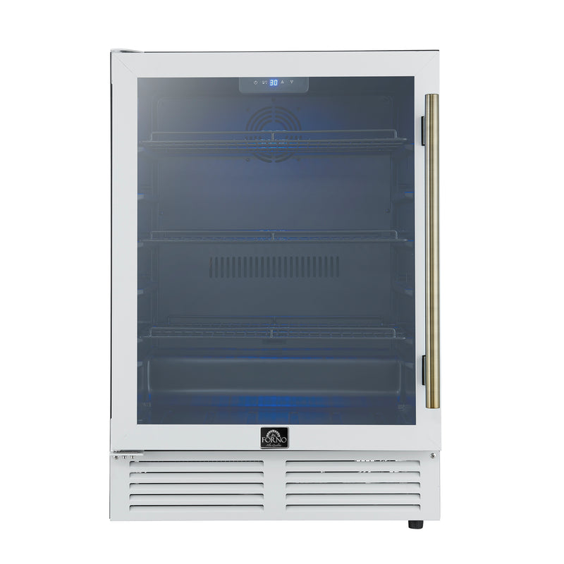 Load image into Gallery viewer, Forno Frescolino 24 Inch, White Beverage Cooler with Triple Glass Door, 188 Can Capacity - FWCDR6665-24WHT
