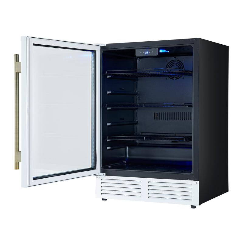 Load image into Gallery viewer, Forno Frescolino 24 Inch, White Beverage Cooler with Triple Glass Door, 188 Can Capacity - FWCDR6665-24WHT
