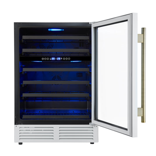 Forno Bacchino-24 Inch, White Wine Cooler, 51 Bottle Capacity - FWCDR6634-24WHT