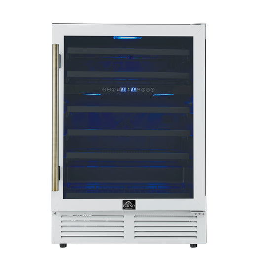 Forno Bacchino-24 Inch, White Wine Cooler, 51 Bottle Capacity - FWCDR6634-24WHT