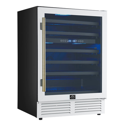 Forno Bacchino-24 Inch, White Wine Cooler, 51 Bottle Capacity - FWCDR6634-24WHT
