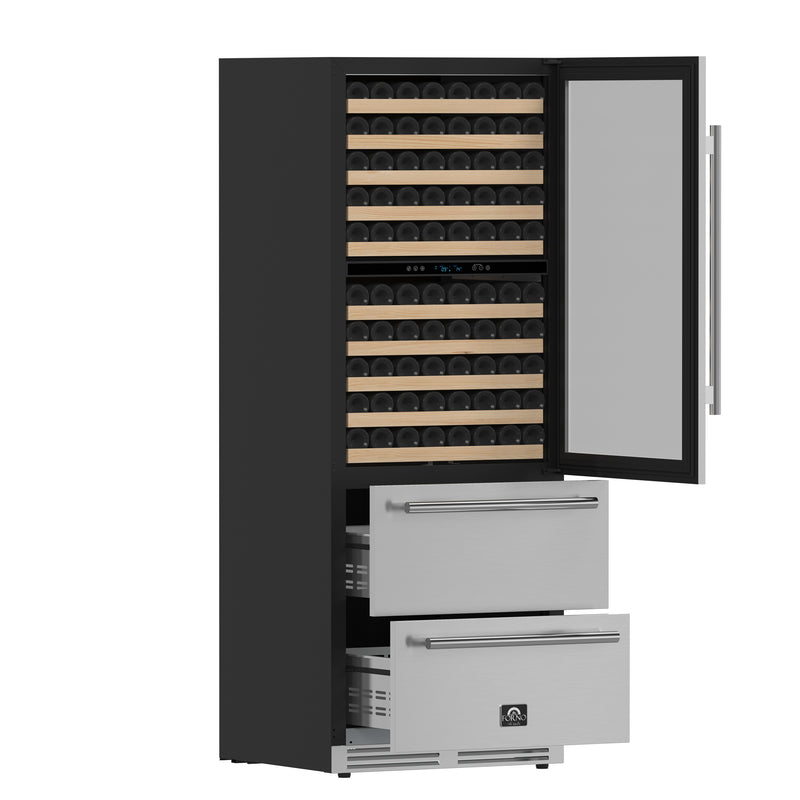 Load image into Gallery viewer, Forno Celano 30-Inch Dual Zone Wine Cooler and Beverage Cooler, 21.3 cu.ft, Stainless Steel
