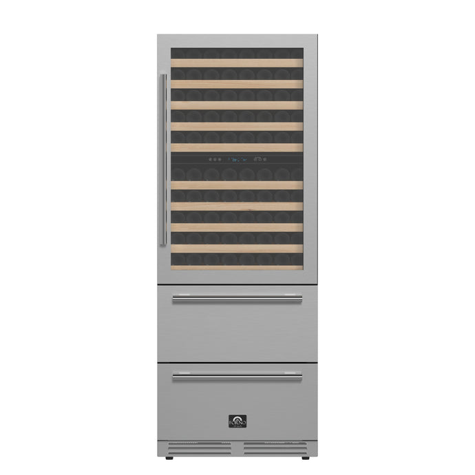 Forno Celano 30-Inch Dual Zone Wine Cooler and Beverage Cooler, 21.3 cu.ft, Stainless Steel